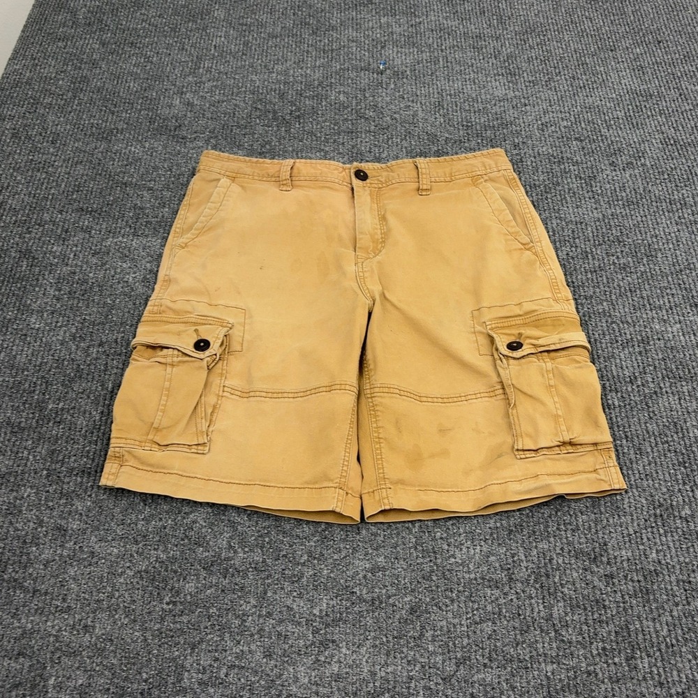 Aeropostale Cargo Shorts Mens 34 Tan Cotton Spandex Utility Gorpcore Skater